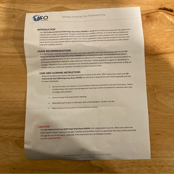 Knee Brace Iso Preferred OA Dual ROM Hinge Universal Size for Either Knee KN-209 - Picture 13 of 15